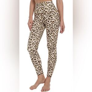 Women’s High Waist Yoga Full Length Pants With Pockets In Leopard Size XS NWT